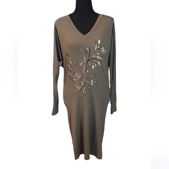 Jay Ahr Beaded Sequin Applique Long Sleeve Dress XS - Picture 3 of 10